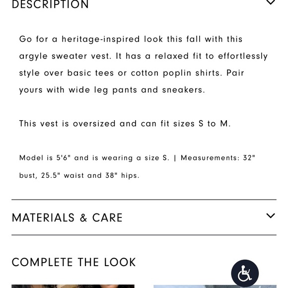 Oak + Fort Argyle Sweater Vest 💙 - Picture 5 of 5